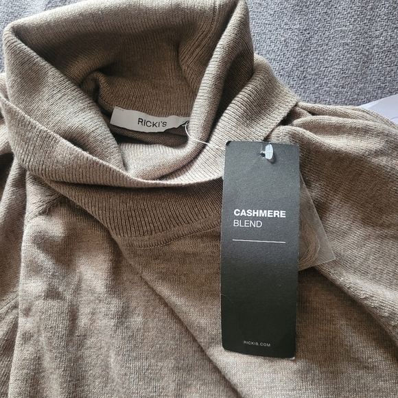 Ricki's Tan Turtleneck Cashmere Blend Sweater XL - Picture 5 of 8